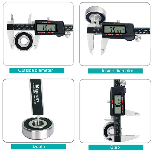 Miniatura 3 de Kynup Calibre Vernier Digital, Herramienta de Medición de Calibre, Calibre de Dial de Micrómetro Externo con Acero Inoxidable, Pantalla LCD Grande