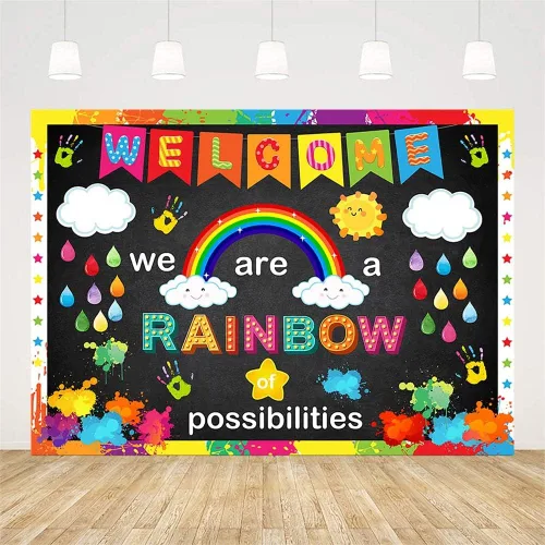 Miniatura 2 de AIBIIN Fondo de 7 x 5 pies con texto en inglés «We are a Rainbow of Posibilitys» («We are a Rainbow of Posibilitys»