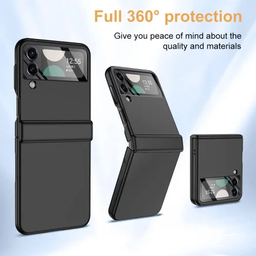 Miniatura 5 de Funda para Samsung Z Flip 4: [Protección completa de bisagra] Funda delgada para teléfono con protección de pantalla incorporada, protección
