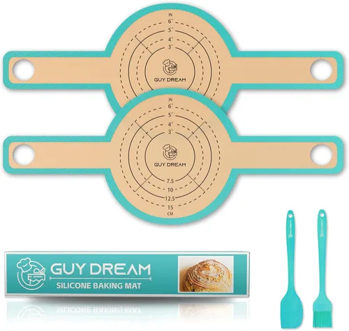 Miniatura 7 de GUYDREMAT - Alfombrilla de silicona para horno holandés, 2 piezas, eslinga de pan antiadherente, alfombrilla reutilizable para hornear pan de 8.3