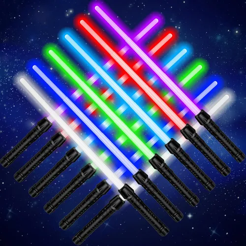 Recuerdos de fiesta de sable de luz, paquete de 12 sables de luz para niños, juego de espadas de luz para niños y niñas, Halloween, fiestas de
