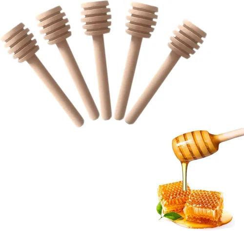 Miniatura 13 de 50 palos de madera para miel, para recoger, dispensar y rociar mermelada, portátiles, para bodas y fiestas (15.24 cm)