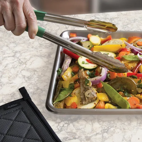 Miniatura 2 de Winco Pinza de uso general con agarre antideslizante azul, 16 pulgadas, acero inoxidable