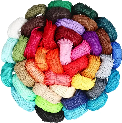 Cordón de Poliéster Encerado de 40 Colores de 1mm, 437 Yardas, Cordón para Pulseras Encerado, Cordón de Hilo Encerado, Hilo Encerado para Pulseras