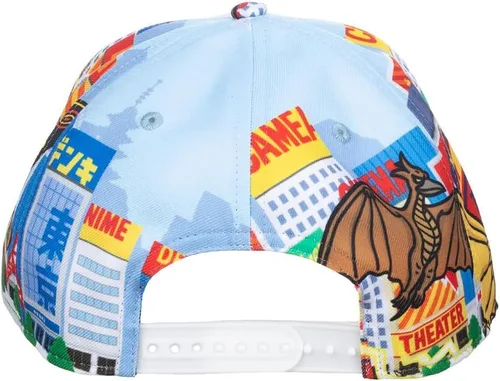 Miniatura 4 de Bioworld Godzilla Cityscape Monsters Cartoon All Over Print Snapback Sombrero para hombre, Verde tropical