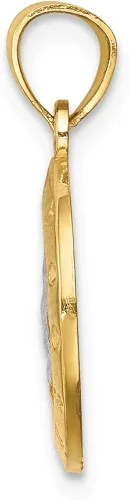 Miniatura 2 de Colgante de oro amarillo macizo de 14 quilates con dos tonos de manos rezando