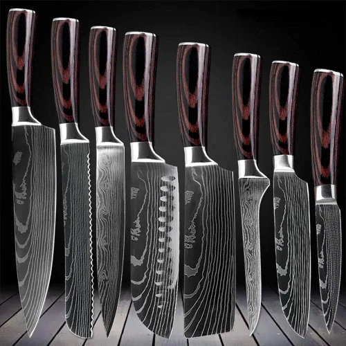 Miniatura 2 de D & G SALES, LLC Juego de cuchillos de chef de cocina de 8 piezas, acero inoxidable de alto carbono