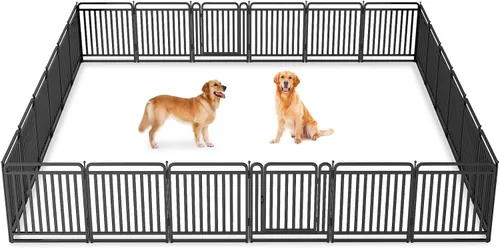 Corralito para perros versión gruesa, vallas de 32 pulgadas para el patio, corral portátil para perros grandes, medianos y pequeños, parque de