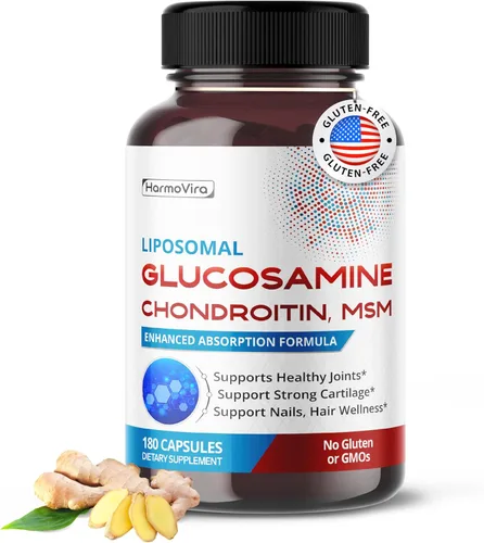 Condroitina liposomal de glucosamina, MSM - Apoya articulaciones saludables, cartílago fuerte, uñas, cabello - 180 días de suministro