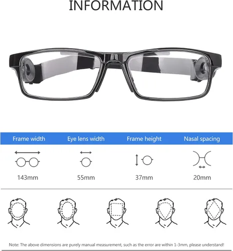 Miniatura 2 de SooGree Gafas deportivas para hombres y mujeres, gafas protectoras para béisbol, correr, deportes, ciclismo, gafas Marco negro almohadilla negra