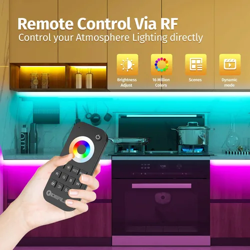 Miniatura 4 de GIDEALED Controlador LED RGBCCT inalámbrico de 5 canales 2.4G con control remoto RF, atenuación 5 en 1 RGBWW LED Strip Controller para RGBW RGBWW