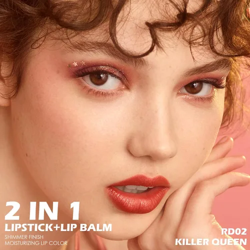 Miniatura 3 de FOCALLURE Lápiz labial brillante hidratante, acabado brillante de perlas, bálsamo labial teñido hidratante con textura cremosa, tinte labial de RD02