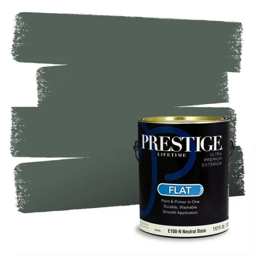 Miniatura 58 de Prestige Paints - Pintura exterior e imprimación en uno, 1 galón, plano, compatibilidad comparable con el color menta «Whipped Mint» de Behr