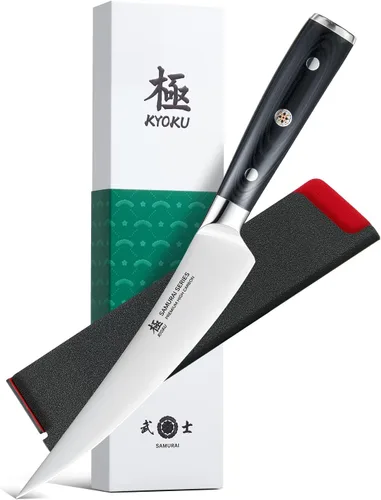 Miniatura 16 de KYOKU Serie Samurai - Cuchillo de carnicero de 7" - Espiga completa - Cuchillos de cocina de acero de alto carbono estilo japonés - Mango