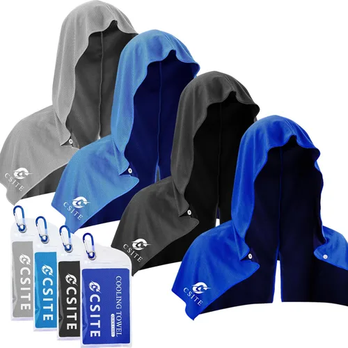 Miniatura 16 de CSITE Toallas refrescantes con capucha, toallas de enfriamiento instantáneo para cuello y cara, protección solar UPF 50, toalla de hielo para climas