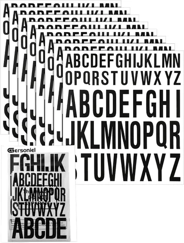 Miniatura 7 de Gersoniel 8 hojas de calcomanías de letras de graduados, calcomanías de vinilo del alfabeto, impermeables, autoadhesivas, letras para decoración