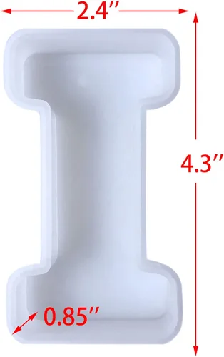 Miniatura 6 de Molde de silicona de 4 pulgadas, paquete de 26 letras inglesas, molde de fundición de resina con letras grandes y mayúsculas del alfabeto
