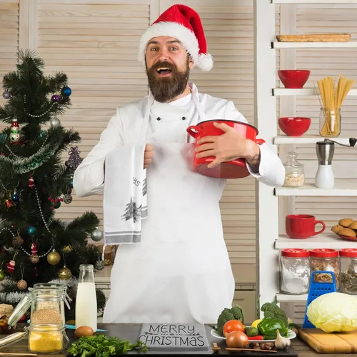 Miniatura 4 de Geyoga 6 toallas de cocina de Navidad con diseño de búfalo a cuadros para árbol de Navidad, toalla de mano, toalla de té, paño de secado suave