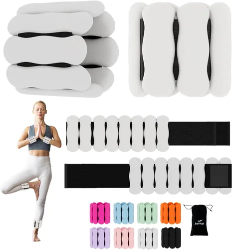 Miniatura 11 de Pesas de tobillo y muñeca para mujeres y hombres, pesas ajustables para brazos y piernas, juego de 2 (1 libra/2 libras cada una), bandas de silicona