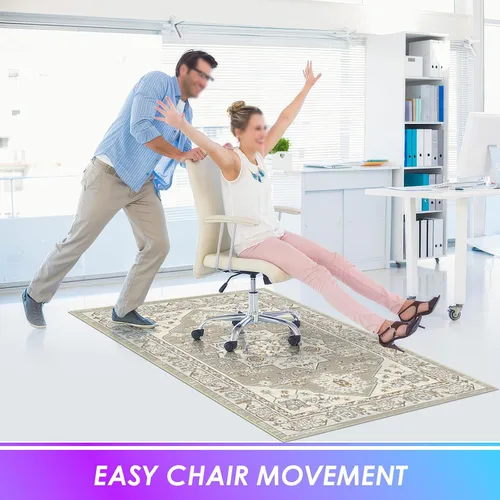 Miniatura 7 de Kuyal Tapete para silla de oficina para suelo de madera dura, 48 x 60 pulgadas, tapete para silla de juegos de computadora, tapete de pelo bajo