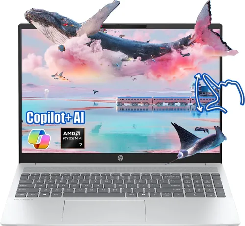 HP Omnibook 5 16 pulgadas - 2025 AI Touch Laptop - 32 GB LPDDR5xRAM - SSD de 1 TB - AMD Ryzen AI 7 350-2K (1920 x 1200) - KB retroiluminado - Cámara