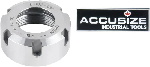 Miniatura 2 de Accusize Industrial Tools Tuerca de pinza ranurada ER32, equilibrada a 20.000 RPM en G2.5, ER32-NUT