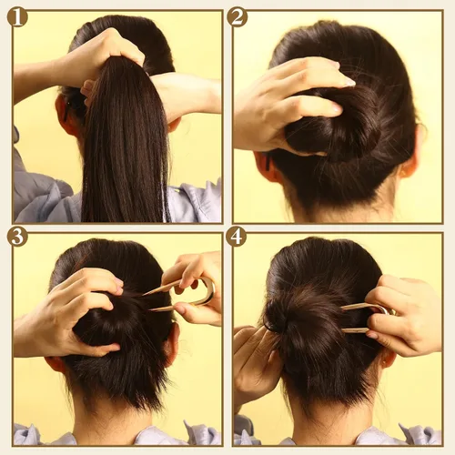 Miniatura 7 de ProSuites 4 pinzas de pelo francés grandes para cabello largo, pinzas de metal en forma de U de 5.5 pulgadas adecuadas para mujeres, peinados
