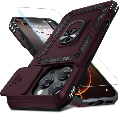 Miniatura 135 de Janmitta - Funda para iPhone 14 Pro con cubierta deslizante para lente de cámara incorporada + protector de pantalla, funda de cuerpo completo