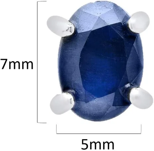 Miniatura 3 de 925 Sterling Silver Gemstone Oval Stud Earrings for Women 5mm Birthstone with Push Backs by MAX + STONE