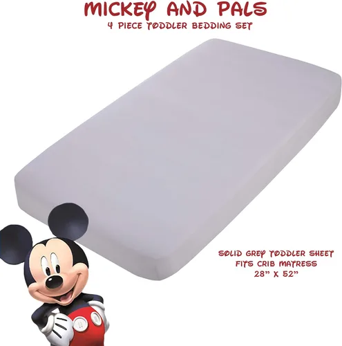 Miniatura 4 de Disney Mickey Mouse y sus amigos - Juego de cama para niños pequeños de 4 piezas - Sábanas ajustadas, funda de almohada, sábana encimera y edredón