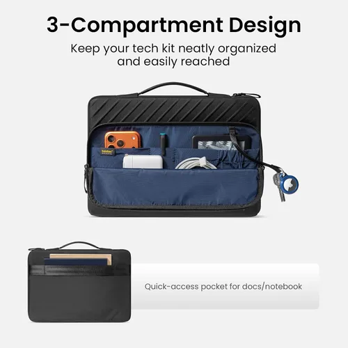 Miniatura 5 de tomtoc Estuche protector 360 para portátil de 13 pulgadas para el nuevo Surface Pro 11th, Copilot+PC 2024, Surface Pro 10/9/8/X con teclado Negro
