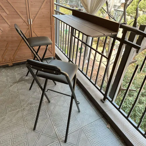 Miniatura 9 de Taburete de bar plegable de 26 ″/28 ″/30 ″, taburete de bar acolchado marrón rústico, silla alta de desayuno de cocina con respaldo y reposapiés