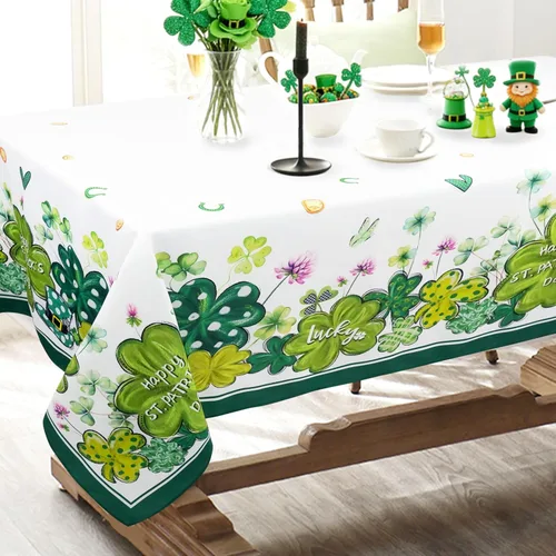 Miniatura 14 de Mantel de primavera y verano, mantel ovalado oblongo, de tela impermeable, diseño floral de pájaro verde, 54 x 72 pulgadas, para cocina, comedor