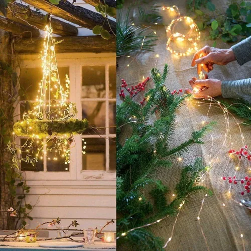 Miniatura 5 de Guirnalda de luces solares para exteriores, 8 modos, 220 luces LED, multihebra, impermeable, regadera, guirnalda de luces para jardín, patio, árbol