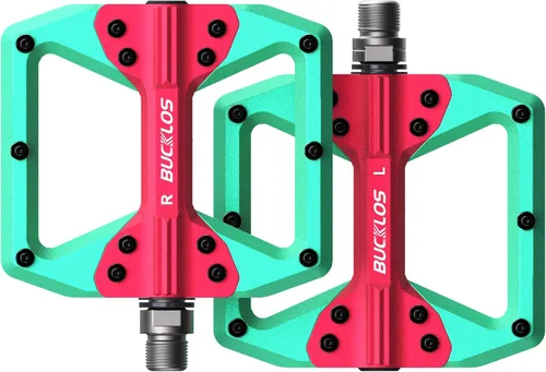 Miniatura 22 de BUCKLOS Pedales planos MTB para bicicleta de montaña, pedales de bicicleta de carretera CNC para adultos con 3 rodamientos, pedal de plataforma
