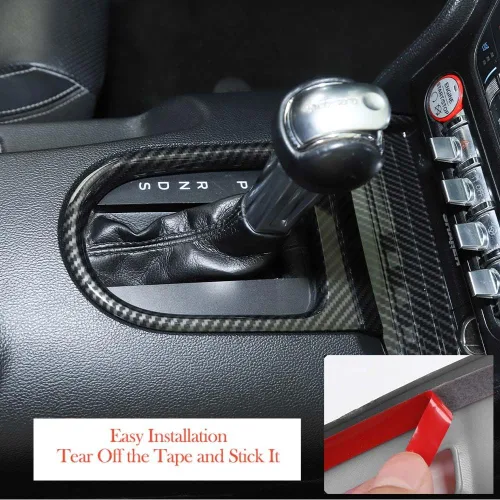 Miniatura 7 de JeCar Cubierta interior del panel de cambio de marchas de fibra de carbono Mustang Ajuste para Ford Mustang 2015-2023