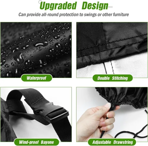 Miniatura 3 de Kasla Outdoor Swing Cover, Waterproof and Heavy-Duty Cover for Patio A Frame Swing Set & Porch Glider Hammock & Porch Swing Stand