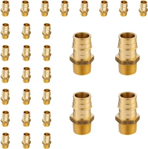 Miniatura 16 de Paquete de 2 accesorios de expansión Niikappu Pex-A, adaptador de flujo completo NPT hembra de 1 pulgada Pex-A x 1 pulgada, accesorio de tubería