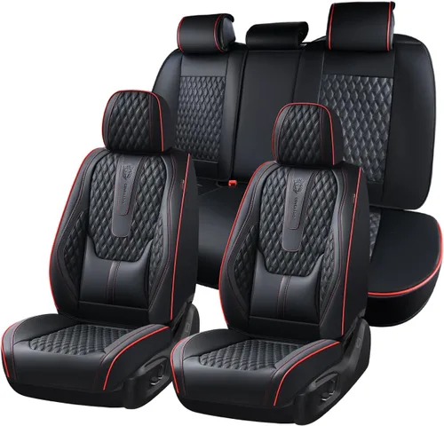 Miniatura 40 de Coverado Juego completo de fundas de asiento de automóvil, fundas de asiento de piel de napa para automóvil, protector de asiento de automóvil