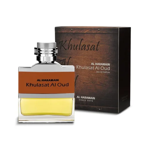 Al Haramain Khulasat Al Oud - Colonia para hombres - Perfume árabe de larga duración para hombres - Fragancias Oud Eau de Parfum - 3.3 oz