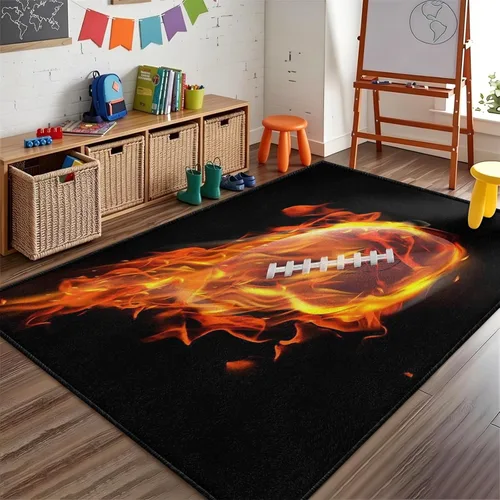 Miniatura 8 de Alfombra deportiva, campo de fútbol verde, 4 x 5 pies, nailon, antideslizante, lavable