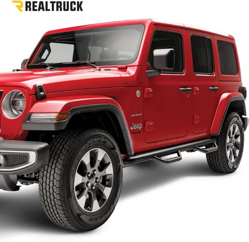 Miniatura 2 de RealTruck - Escalones Nerf para Jeep Wrangler JK Rueda a rueda, acero resistente, negro texturizado J0746 Compatible con Jeep Wrangler JK 2007