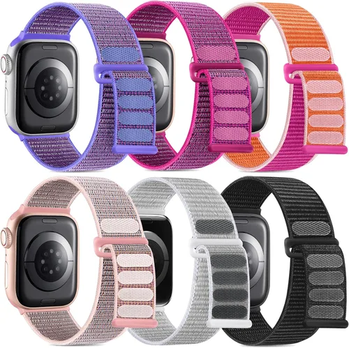 Miniatura 23 de WJK Correas elásticas de nailon compatibles con correas de Apple Watch de 1.496 in 1.575 in 1.614 in 1.654 in 1.732 in 1.772 in 1.811 in 1.929 in