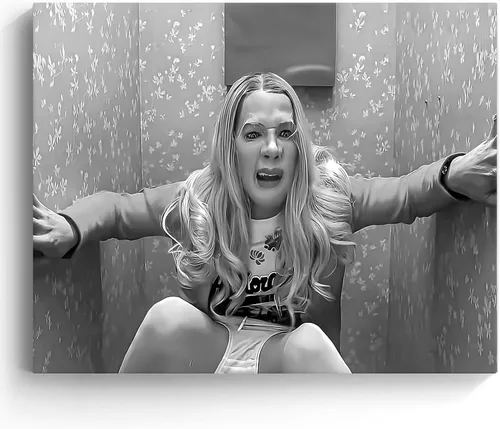 Miniatura 18 de B.B.F MAKE Arte de Pared Divertido en Lienzo Enmarcado Decoración de Baño Póster de Películas de Elfos de Comedia en Blanco y Negro Pintura al Óleo