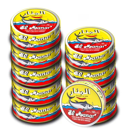 Miniatura 9 de Atún sólido en aceite de oliva virgen, atún enlatado en aceite de oliva tunecino prensado en frío de El Manar - Paquete de 10 latas de 5.64 oz