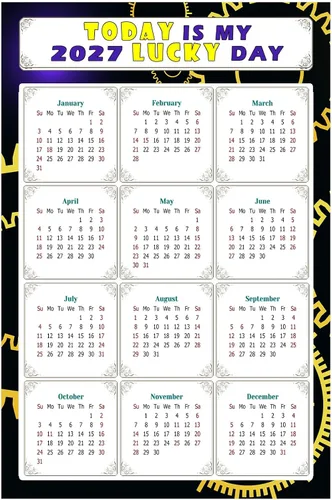 Calendario magnético 2024 – Imanes del calendario – Today is my Lucky Day – Resistente a la decoloración, desgarros y agua – Temático 05 (5.25 x 8