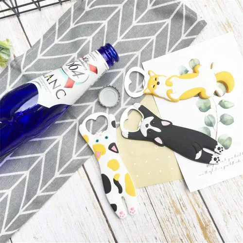 Miniatura 4 de Abrebotellas de forma de perro Shiba Inu animal, Abrebotellas de cerveza imán de refrigerador, abrebotellas de regalo de suministros de cocina Shiba