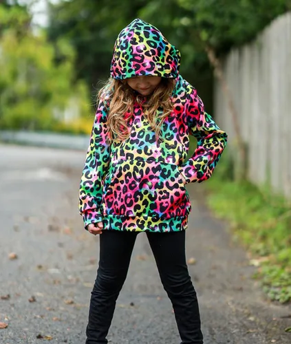 Miniatura 3 de uideazone - Sudadera con capucha y diseño gráfico tridimensional con bolsillo, para niñas de 4 a 14 años.