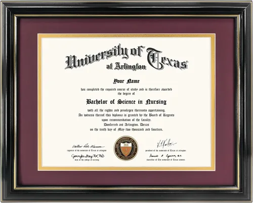 Miniatura 12 de GraduationMall Marco de diploma de certificado de 8.5 x 11, madera maciza y vidrio templado, acabado negro con ribete dorado