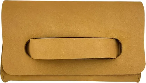 Weatherproof Leather, Bolso de mano mediano femenino hecho a mano de gamuza - Old Tobacco, Tabaco Antiguo